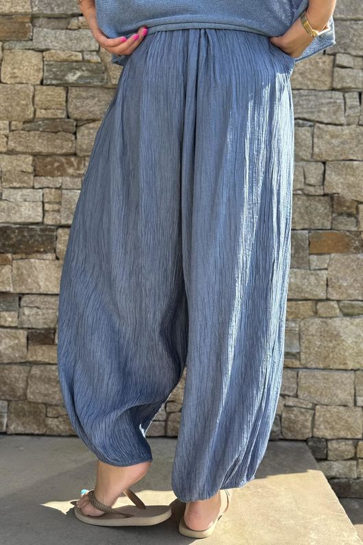 Cyril Crinkle Balloon Pant Denim